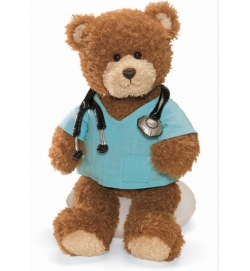 Gund "Medical Bear" 11吋可愛戴醫生聽筒小熊